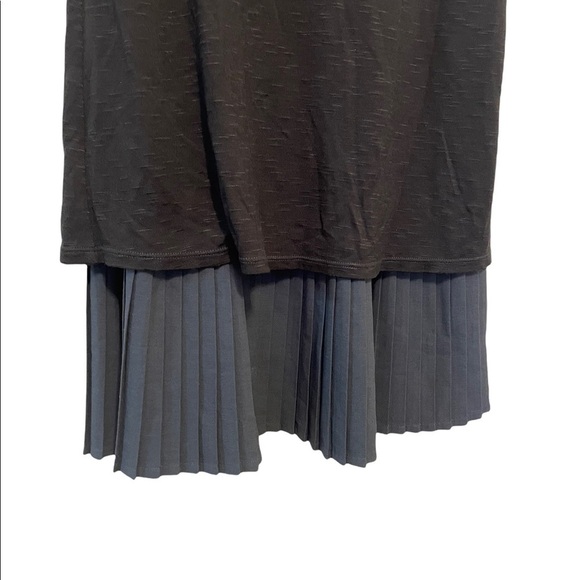 Free People Parisian Mixed Media Pleated Cowlneck Sleeveless Sheath Dress - Picture 6 of 6